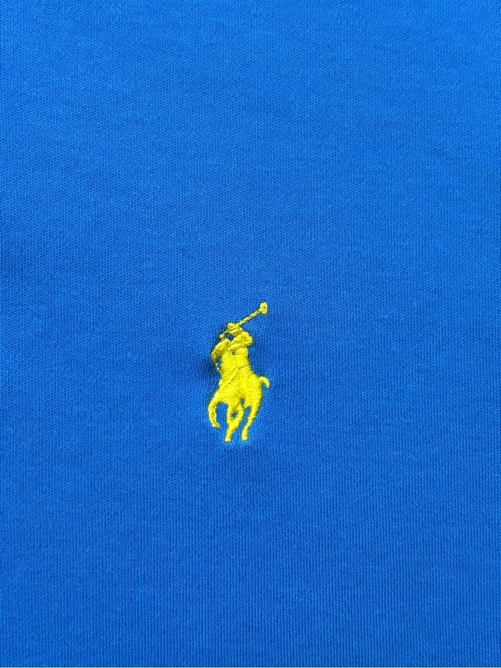 Ralph Lauren Men's Bright Blue Polo with Yellow Pony Logo